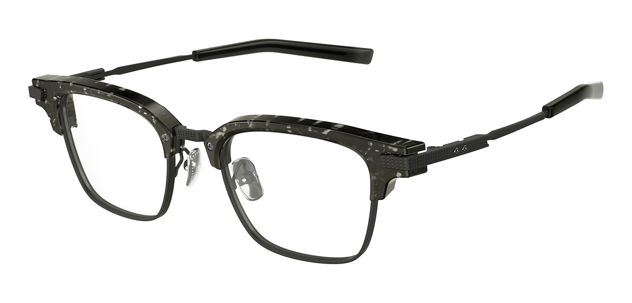 M-01 H col.9350 クリアブラック × グレー デミ × ブラックマット