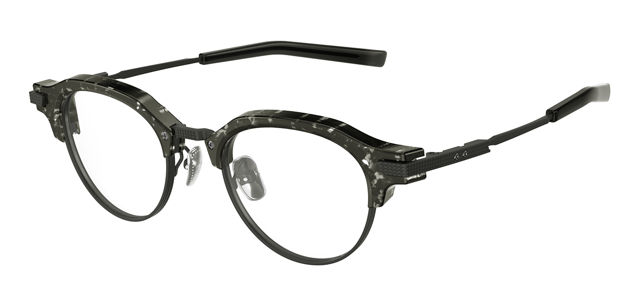 M-02 H col.9350 クリアブラック × グレー デミ × ブラックマット