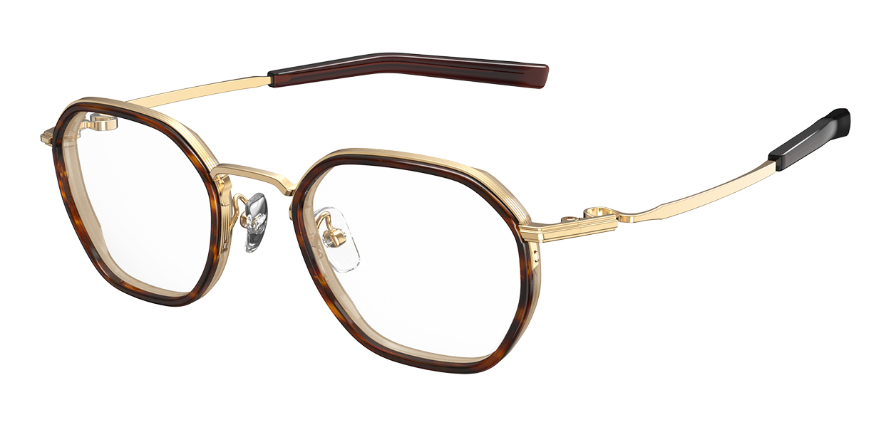 M-119 col.9201 ブラウンササ × ペールブラウン レイヤー × ホワイトゴールド