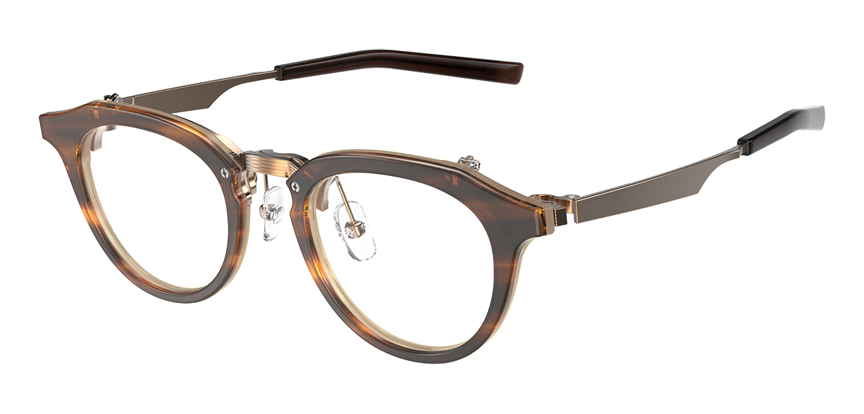 M-400 col.9208 ブラウンササ × ペールブラウン レイヤー × ライトブラウンシャーリング