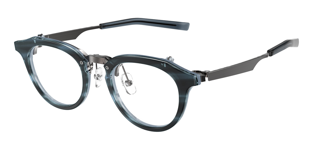 M-400 col.9232 ブルーササ × ペールブルー レイヤー × ガンメタリックシャーリング