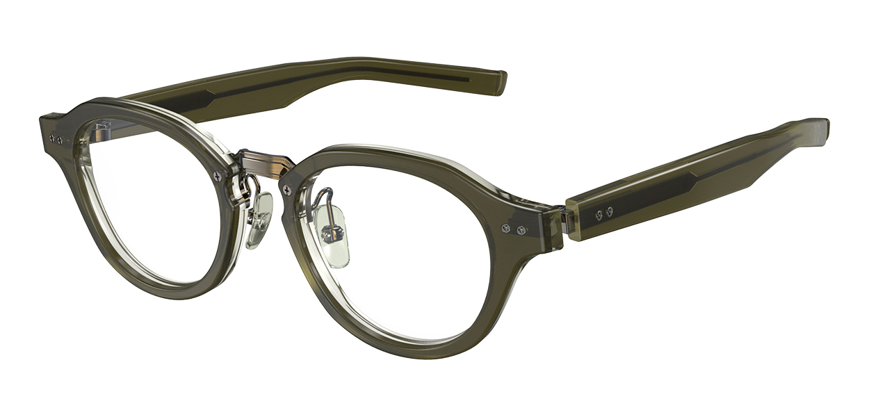 M-154 col.8443 オリーブ×クリアスモークレイヤー×アンティークゴールド