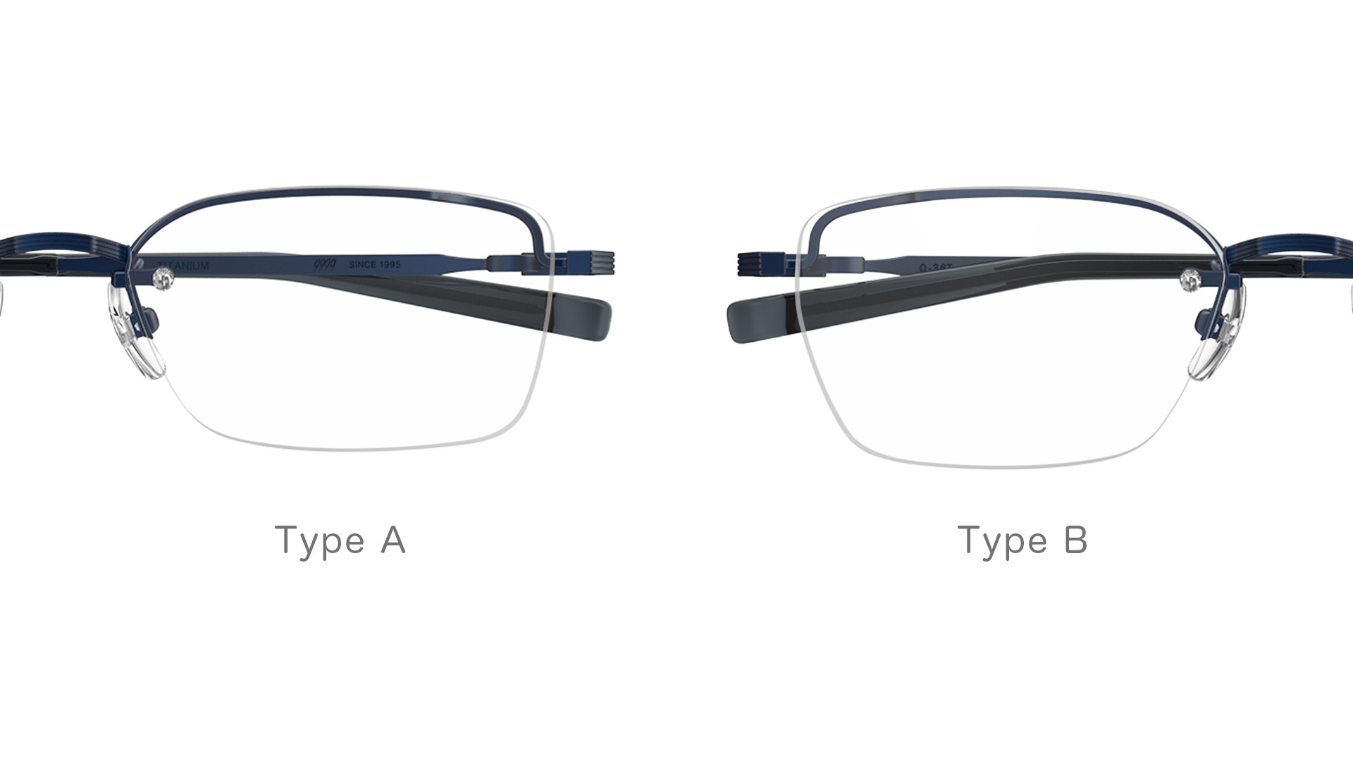フォーナインズ リムレスフレーム O-36T 2つのレンズシェイプ