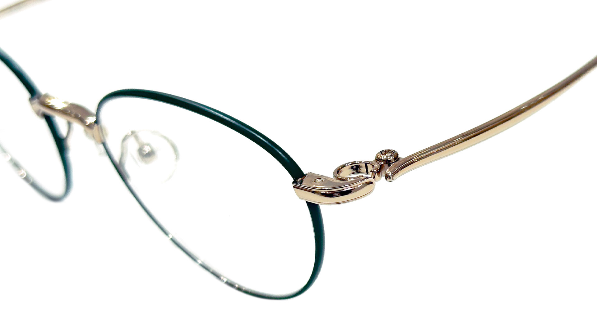 999.9 ニューアイウェア S-781T カラーリングが施されたリムと甲丸のテンプル